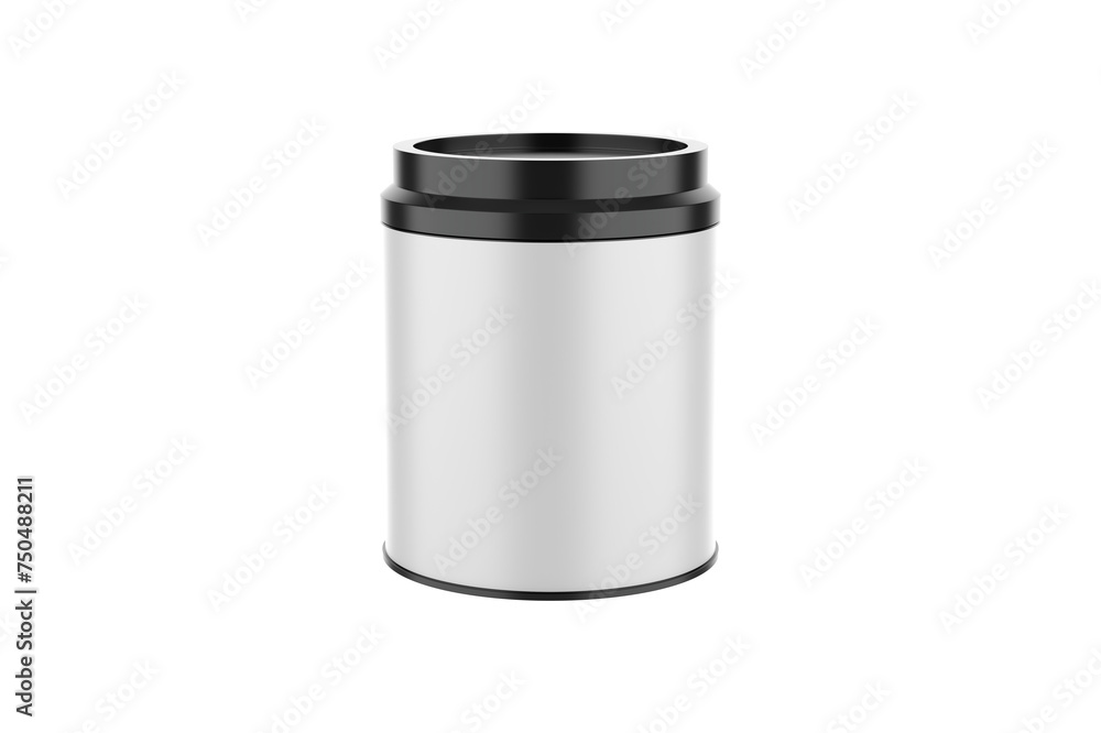 Matte Metallic Tea Tin Can Mockup Isolated On White Background. 3d illustration Matte Metallic Tea Tin Can Mockup Isolated On White Background. 3d illustration