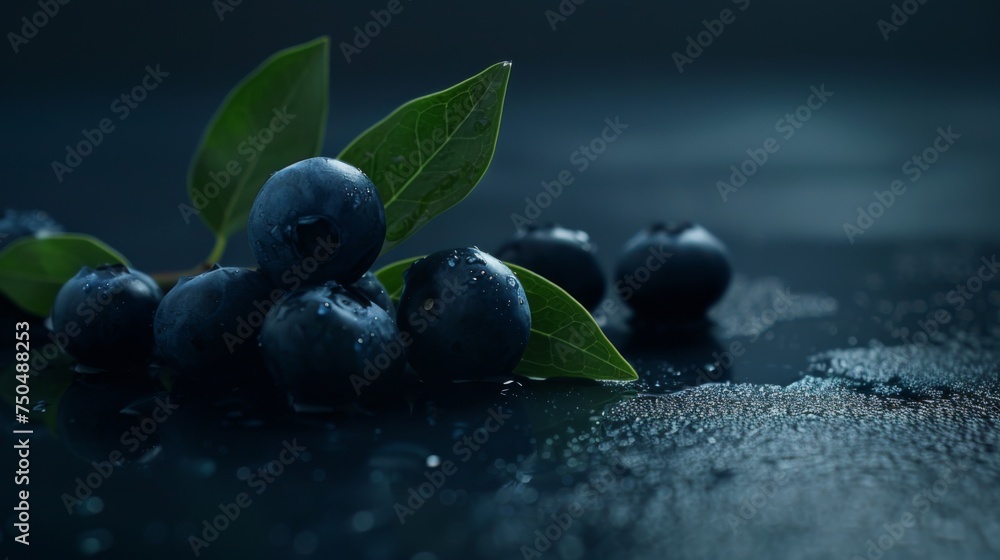 Blueberries isolated on dark background. Healthy, antioxidant, organic fruit. Room for copy space. Blueberries isolated on dark background. Healthy, antioxidant, organic fruit. Room for copy space.
