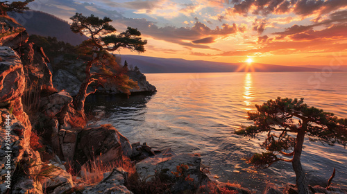Coast of Olkhon island lake Baikal photo