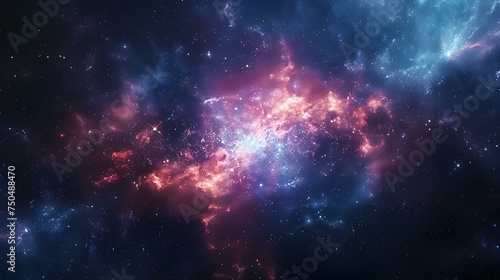 Starry night sky digitally rendered with stars, nebulae, and galaxy background. Concept Night Sky Illustration, Starscape Art, Nebula Rendering, Galaxy Background, Starry Night Design