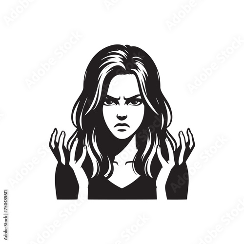 Burning Reaction: Vector Angry Person Silhouette - Expressing Intense Emotion in Striking Form. Angry Person Illustration, Angry man vector.