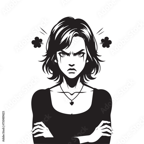 Burning Reaction: Vector Angry Person Silhouette - Expressing Intense Emotion in Striking Form. Angry Person Illustration, Angry man vector.