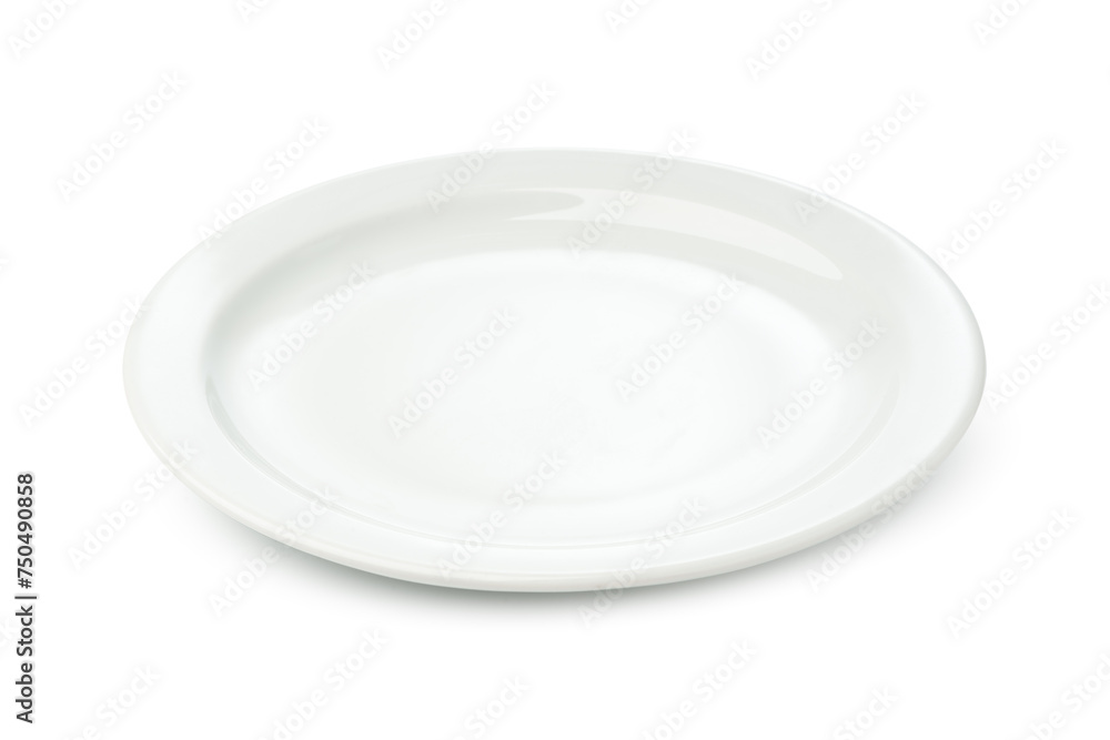 Empty white plate isolated on white background Empty white plate isolated on white background