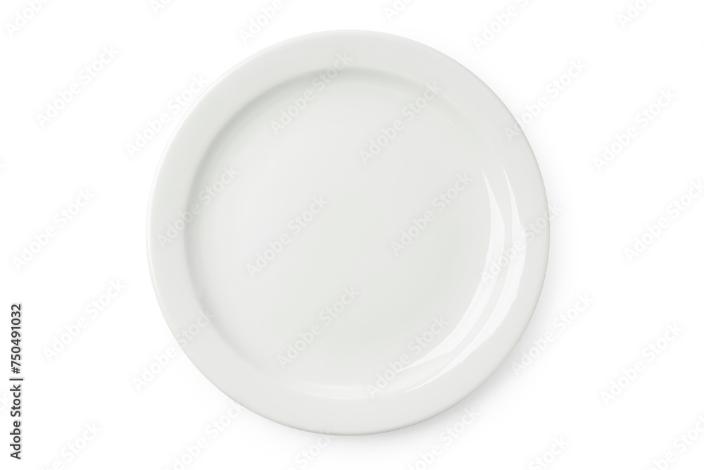 Empty white plate isolated on white background Empty white plate isolated on white background