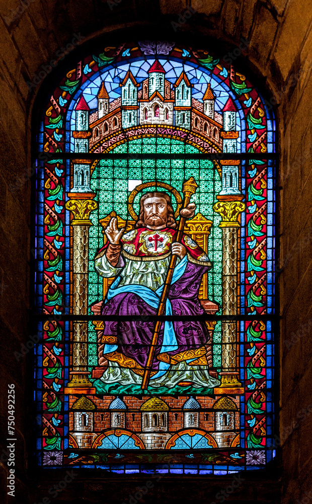 Stained-glass window in the cathedral of Santiago de Compostela