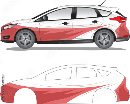 Racing car decal vector illustration (ID: 750492637)
