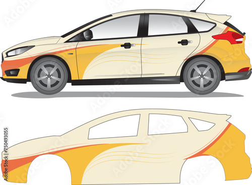 Racing car decal vector illustration (ID: 750493055)