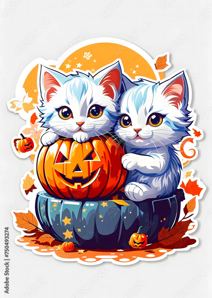 Fototapeta premium Halloween Kittens