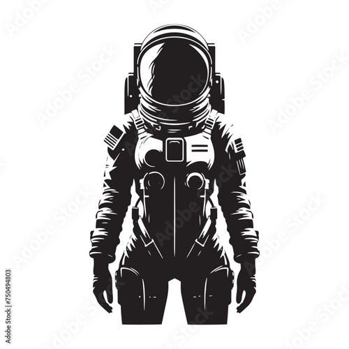 Space Pioneer: Vector Astronaut Silhouette - Embarking on Cosmic Adventures Beyond Earth's Horizon. Astronaut Illustration, Astronaut vector