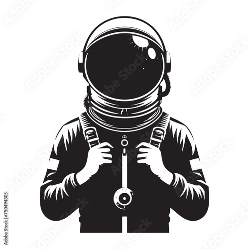 Space Pioneer: Vector Astronaut Silhouette - Embarking on Cosmic Adventures Beyond Earth's Horizon. Astronaut Illustration, Astronaut vector