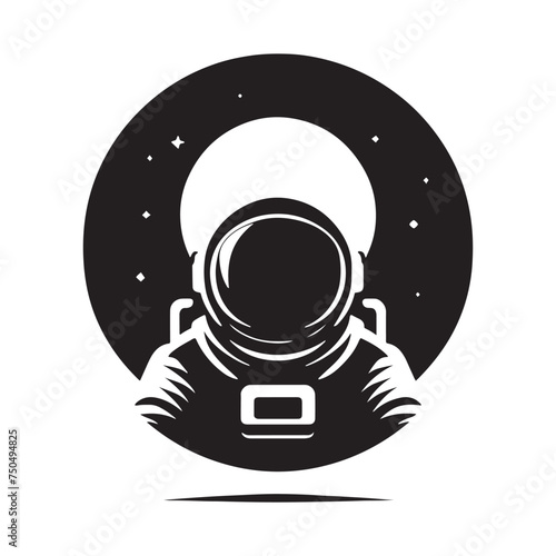 Space Pioneer: Vector Astronaut Silhouette - Embarking on Cosmic Adventures Beyond Earth's Horizon. Astronaut Illustration, Astronaut vector