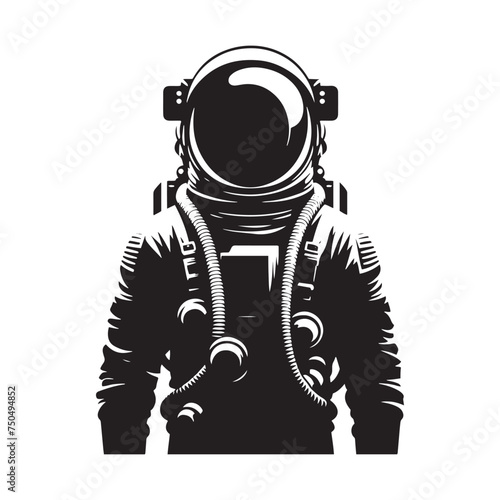 Space Pioneer: Vector Astronaut Silhouette - Embarking on Cosmic Adventures Beyond Earth's Horizon. Astronaut Illustration, Astronaut vector