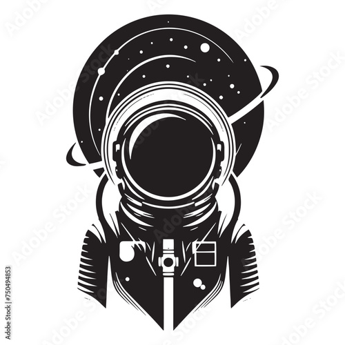 Space Pioneer: Vector Astronaut Silhouette - Embarking on Cosmic Adventures Beyond Earth's Horizon. Astronaut Illustration, Astronaut vector