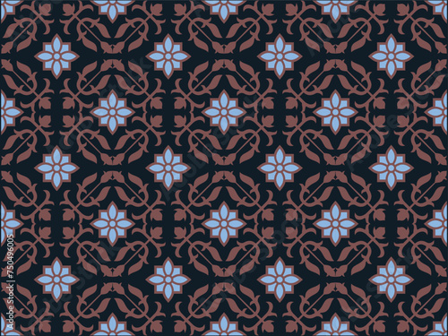 Floral pattern background, traditional design batik pattern vector