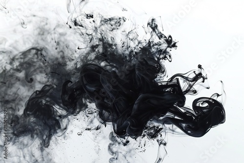 Wallpaper Mural Black smoke isolated on white background Generative Ai  Torontodigital.ca