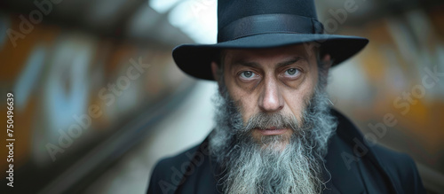 Generative AI, Portrait of religious orthodox jewish man, photo close up photo