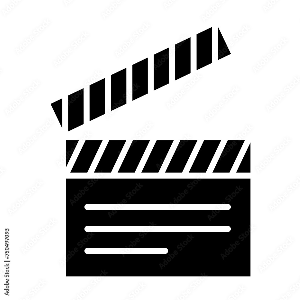 Clapperboard icon. Cinema icon. Icon about hobbies
