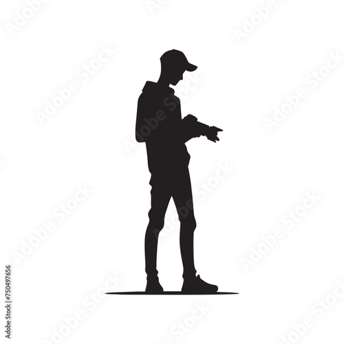 Lens Artist: Vector Camera Man Silhouette - Expertly Framing Moments with Precision and Creativity. Photographer vector, Photographer Illustration.