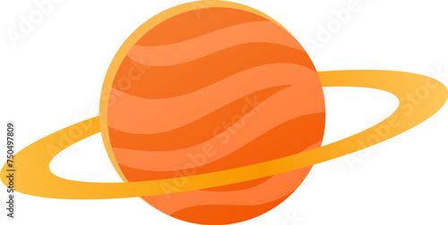 Orange Saturn Planet