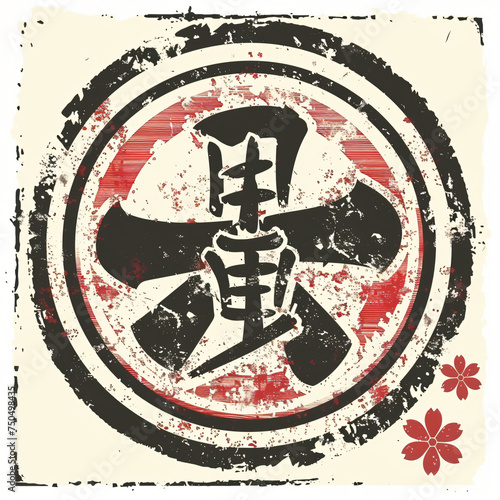 Japanese kamon crest symbol. Japanese cultural clan st