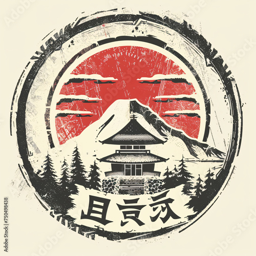 Japanese kamon crest symbol. Japanese cultural clan st