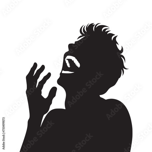 Glee Echoes: Vector Laughing Person Silhouette - Capturing Joyful Reactions in Expressive Form with Delightful Charm. laughing person vector, laughing person Illustration.