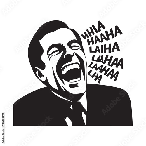 Glee Echoes: Vector Laughing Person Silhouette - Capturing Joyful Reactions in Expressive Form with Delightful Charm. laughing person vector, laughing person Illustration.