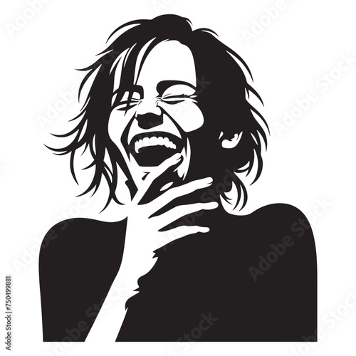 Glee Echoes: Vector Laughing Person Silhouette - Capturing Joyful Reactions in Expressive Form with Delightful Charm. laughing person vector, laughing person Illustration.