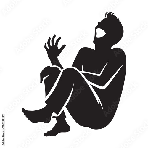Glee Echoes: Vector Laughing Person Silhouette - Capturing Joyful Reactions in Expressive Form with Delightful Charm. laughing person vector, laughing person Illustration.