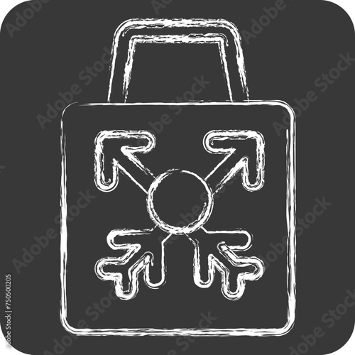 Icon Shopping Bag. related to Hipster symbol. chalk Style. simple design editable. simple illustration