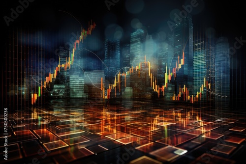 Stock market and trading  digital graph. 