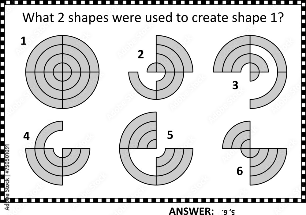 Fotografie Abstract brain game, or visual puzzle. Answer included.
