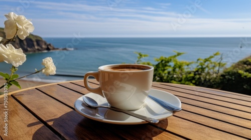 Enjoy a cup of coffee with a stunning sea view