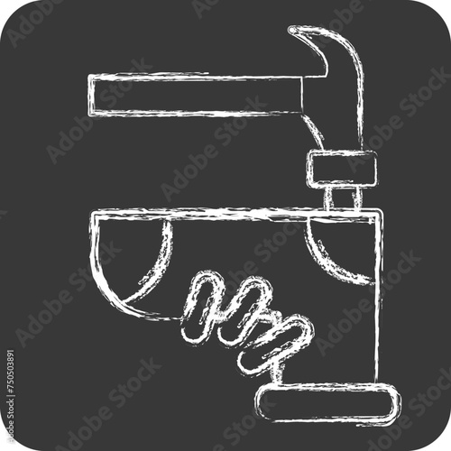 Icon Assembly. related to Shoemaker symbol. chalk Style. simple design editable. simple illustration