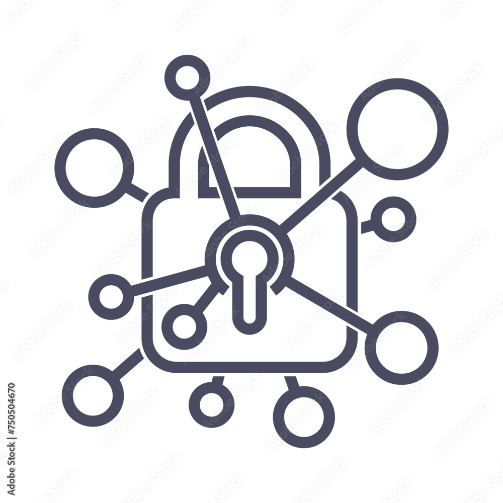 Data security bold Icon - padlock with lines Data security bold Icon - padlock with lines