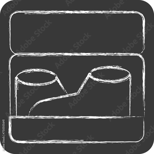 Icon Shoebox. related to Shoemaker symbol. chalk Style. simple design editable. simple illustration