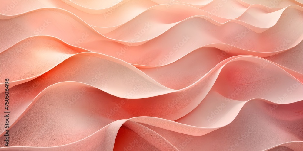 Obraz premium Otherworldly abstract landscape red desert in unexpected colors with wavy dunes