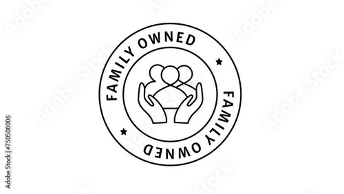 Family owned business seal, multi-generational emblem, circular legacy badge, certified family enterprise, family owned business. photo