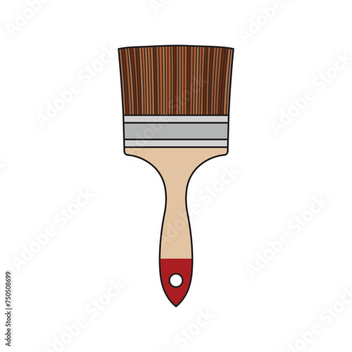 Kids drawing Cartoon Vector illustration large paint brush icon Isolated on White Background