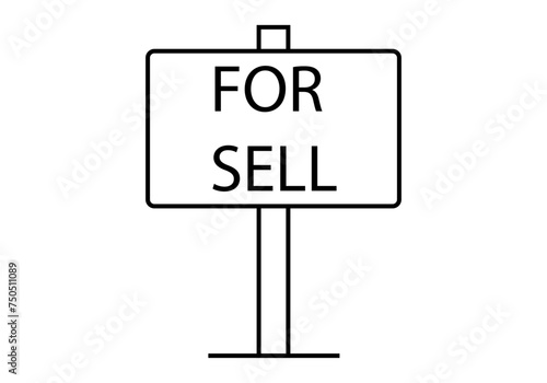 Icono negro de señal de algo en venta. 
