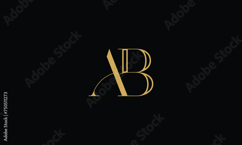 AB, BA, A, B, Abstract Letters Logo Monogram