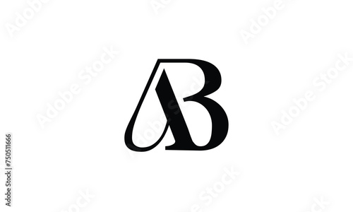 AB, BA, A, B, Abstract Letters Logo Monogram