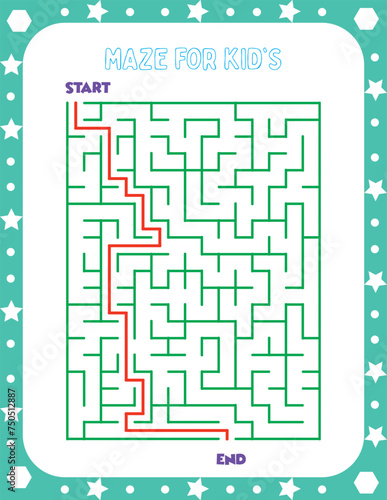 Maze for kids illustration