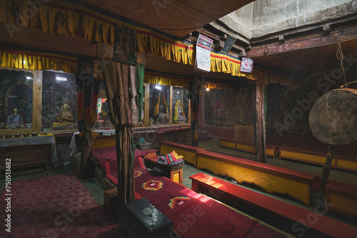 Interior of the Stongdey Monastery in Zanskar region of Ladakh
