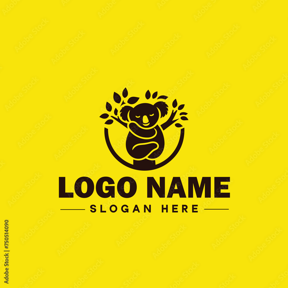 koala logo icon koala animal modern minimalist business logo editable vector