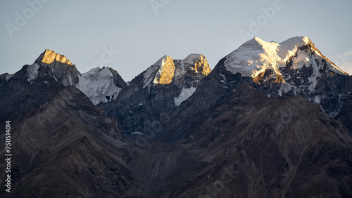 Snow peaks of the mountains in Zanskar