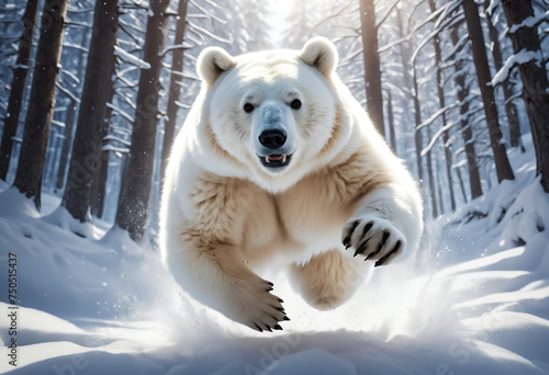 White fluffy polar bear. Ge...