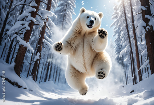 White fluffy polar bear. Ge...