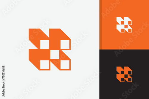 square block logo design vector template