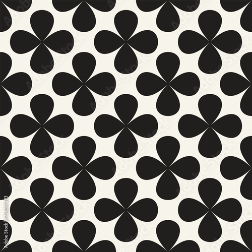 Vector seamless pattern. Repeating geometric elements. Stylish monochrome background design.